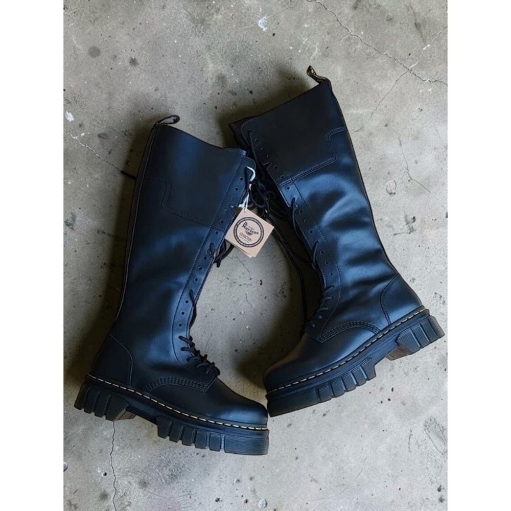 Dr Martens Audrick 20i Knee High‎ Platform Boots Black Women's 11 Men's 10 New